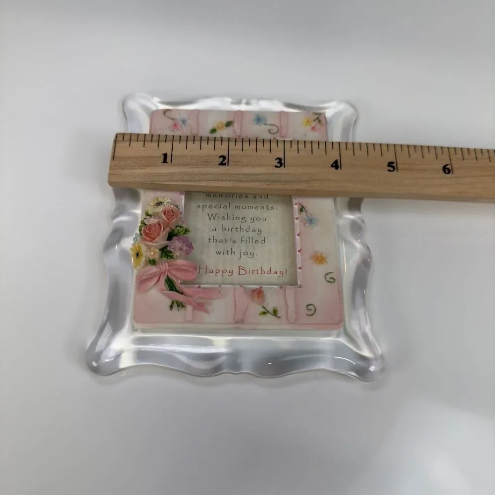 Vintage Happy Birthday Framed Sentiment Acrylic Poem Frame 4.5